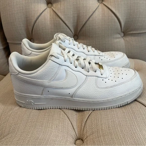 Nike Air Force 1 White Metallic Gold Shoe Strings CZ0326 101 Men’s Size 12 - Picture 6 of 12